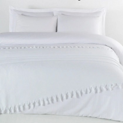 Jemný tkaný prehoz na pohovku aj posteľ SIRTI biely 180x220 cm