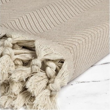 Jemný tkaný prehoz na pohovku aj posteľ TRENDY KOLTUK béžový 170x230 cm
