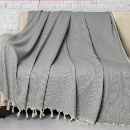 Jemný tkaný prehoz na pohovku aj posteľ TRENDY KOLTUK sivý 170x230 cm