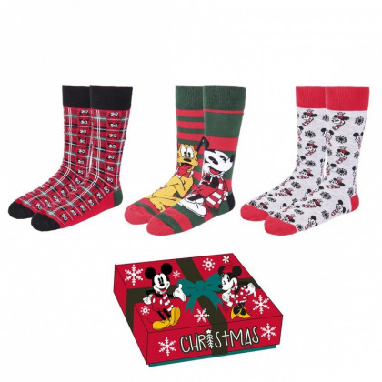PONOŽKY MINNIE MOUSE, SADA 3KS, VEĽKOSŤ 35-41