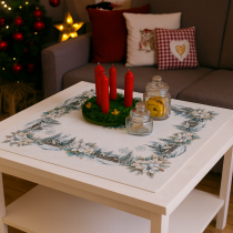 Vianočný žinilkový obrus 100x100 cm Chenille MODRÁ Vianočný žinilkový obrus 100x100 cm Chenille MODRÁ