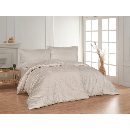 Posteľné obliečky damaškové Victoria svetlo hnedá