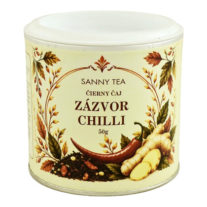 Zázvor Chilli v dóze 50g - čierny čaj