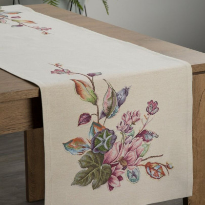 Gobelínová šerpa - behúň 1215 kvietky