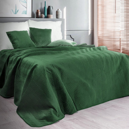 Zamatový jednofarebný prehoz SOFIA tmavozelený 170x210cm Zamatový jednofarebný prehoz SOFIA tmavozelený 170x210cm