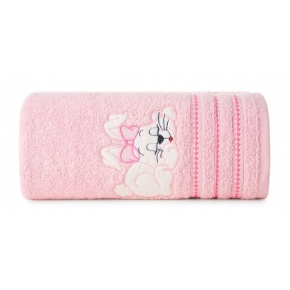 Bavlnený detský uterák Zajačik ružový