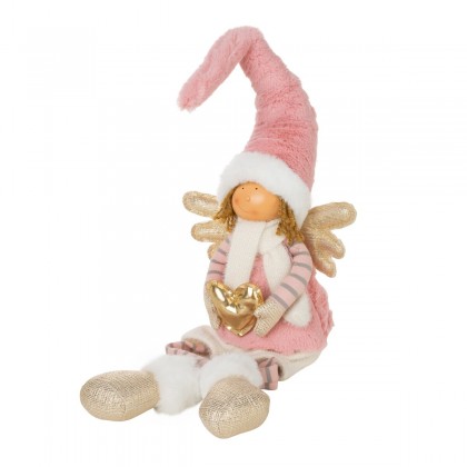 Vianočná bábika - anjel 83 cm sediaca, ružová 1