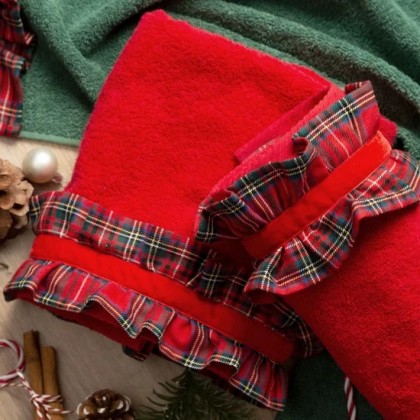 Vianočné uteráky, osušky SANTA 1 červené