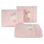 Bavlnené detské uteráky a osušky BABY s našitou aplikáciou s nadýchaným zajačikom, ružová