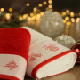 Vianočné uteráky, osušky, červeno biely so škandinávskym motívom