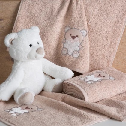 Bavlnené detské osušky BABY s vyšívanou aplikáciou medvedíka