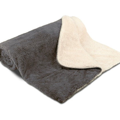 Teplá deka SLEEP WELL ovečka antracitový chlp / krémový chlp
