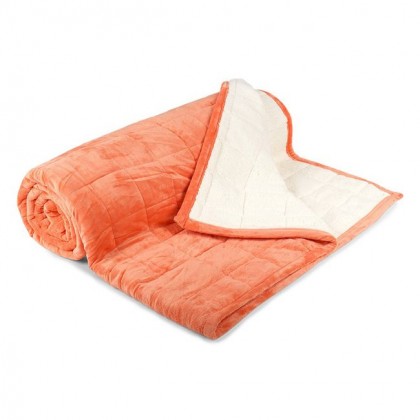 Teplá deka SLEEP WELL ovečka prešívaná oranžová