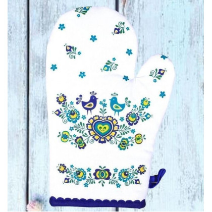 CHŇAPKA kuchynská rukavica Folk modrá 73