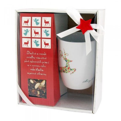Darčekový balíček čaj a šálka šťastné a veselé