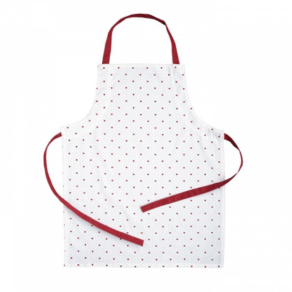 Kuchynská zástera  DEKORO SRDIEČKA BIELA 8821/1