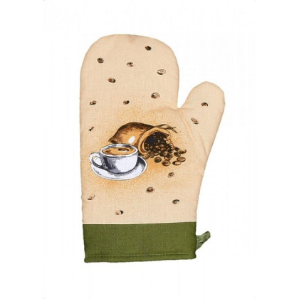 CHŇAPKA kuchynská rukavica 93 káva zelená 