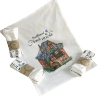 Bavlnené kuchynské utierky tlačená TE 25 domček