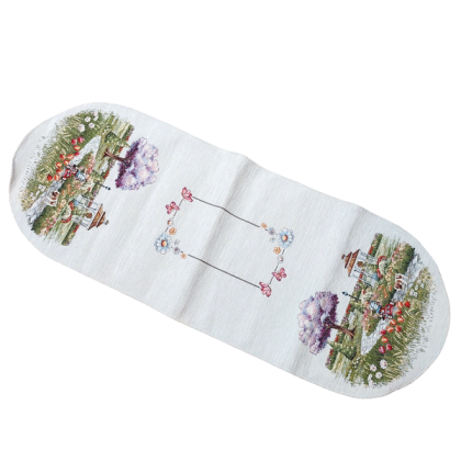 Gobelínové obrusy - CHENILLE 1178, 40x100 cm - ovál, tulipány Gobelínové obrusy - CHENILLE 1178, 40x100 cm - ovál, tulipány