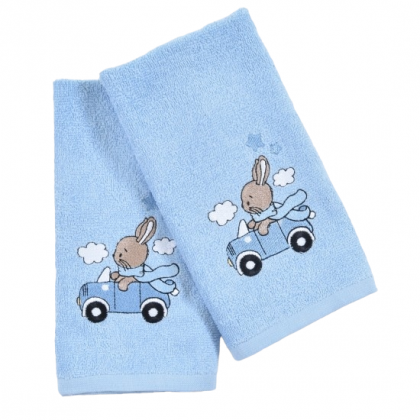 Detské uteráky LILI 59 modrý so zajačikom