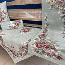 Gobelínové obrusy - Chenille 1162 tyrkysové Gobelínové obrusy - Chenille 1162 tyrkysové