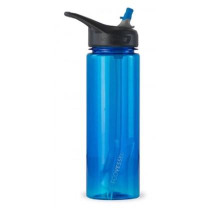 Športová plastová fľaša so slamkou Wave 700 ml - HUDSON BLUE