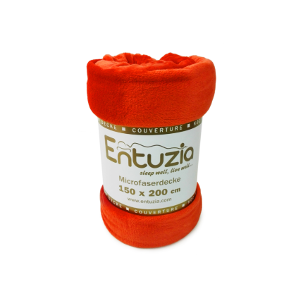 Deka Entuzia - mikroflanel- tmavooranžová