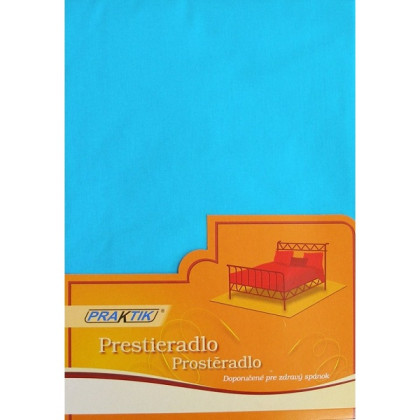 Bavlnené klasické prestieradlo tyrkysové s gumičkou