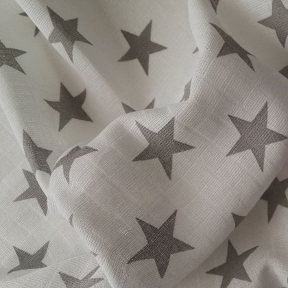 Bavlnené plienkové osušky 90x100 cm 03 so sivými hviezdičkami