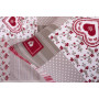 Flanelové posteľné obliečky Patchwork červený so srdiečkom