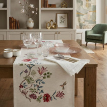 Žinilkový behúň na stôl 40x100cm, 1295 s kvetovým motívom