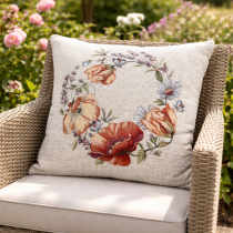 Gobelínová obliečka na vankúš CHENILLE 1298 vlčie maky