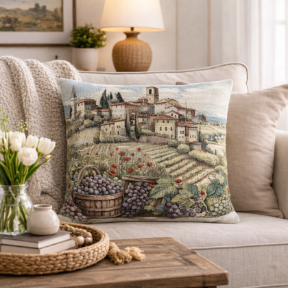 Obliečka na vankúš z gobelínu 1361 Toskánske vinice