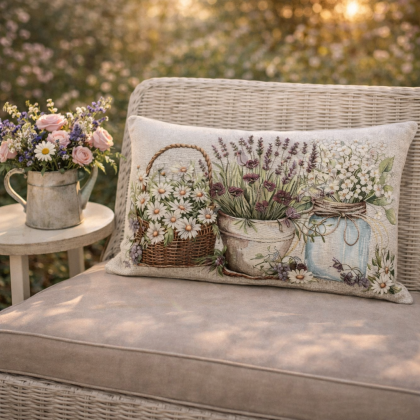 Obliečka na vankúš z gobelínu 1363 V2, 40x70 cm levanduľa