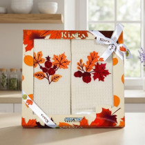 Kuchynské utierky 2ks v darčekovom balení 150 jeseň, šípky, lístie