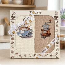 Kuchynské utierky 2ks v darčekovom balení mlynček a káva 167