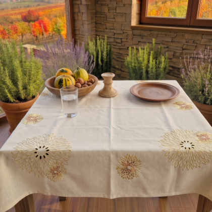 Vyšívaný obrus žltý 85x85 cm 2305-3 Vyšívaný obrus žltý 85x85 cm 2305-3
