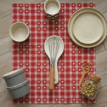 Bavlnená kuchynská utierka ARM 2624 červeno-biela 