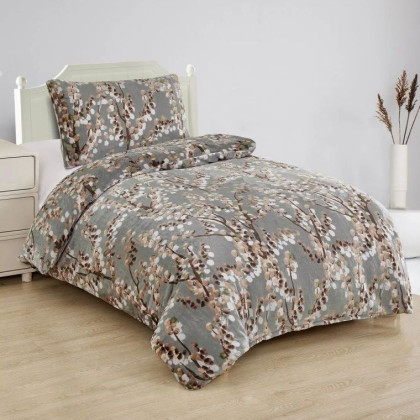 Posteľné obliečky mikroplyš VETVIČKY hnedé