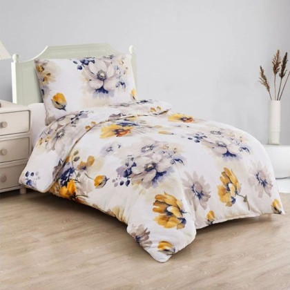 Posteľné obliečky mikroplyš KVETY žlté