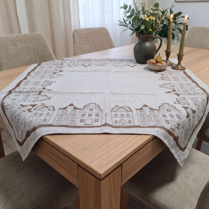 Vianočné gobelínové obrusy 100x100 cm Chenille žinilkové 4118 Vianočné gobelínové obrusy 100x100 cm Chenille žinilkové 4118
