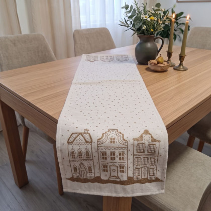 Vianočná gobelínová šerpa chenille žinilková 4118