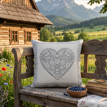 Chenille - žinilková obliečka na vankúš 4158 A srdiečko