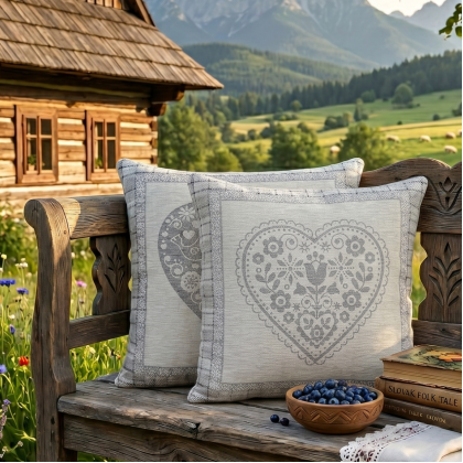 Chenille - žinilková obliečka na vankúš 4158 B srdiečko Chenille - žinilková obliečka na vankúš 4158 B srdiečko