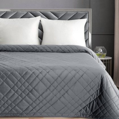 Zamatový glamour prehoz - paplón 200x220 cm RIA 6 tmavosivý Zamatový glamour prehoz - paplón 200x220 cm RIA 6 tmavosivý