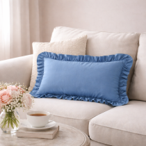 Obliečka na vankúš 30x50 cm Falbanka modrá