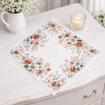 Jemný obrúsok - prestieranie 35x35 cm s kvietkami 6090
