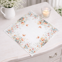 Jemný obrúsok - prestieranie 35x35 cm s kvietkami 6102
