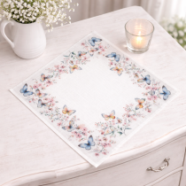 Jemný obrúsok - prestieranie 35x35 cm s kvietkami 6190
