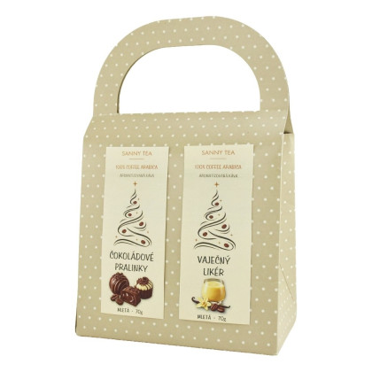 Darčeková taška káva - Coffee Duo - Pralinky a Vaječný likér